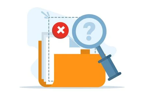 Concept File document not found, search yielded no results. Illustrazione stock