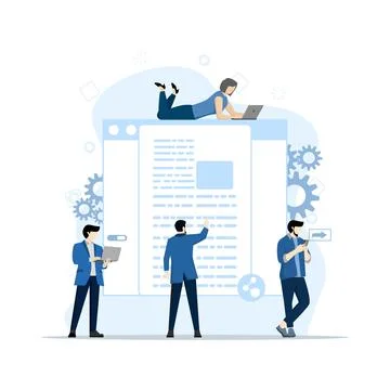 Concept of file sharing, data transfer, documentation transfer, cloud services. Stock Illustration