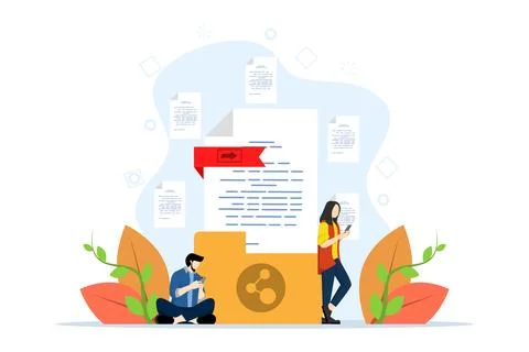 Concept of file sharing, data transfer, documentation transfer, cloud services. Stock Illustration