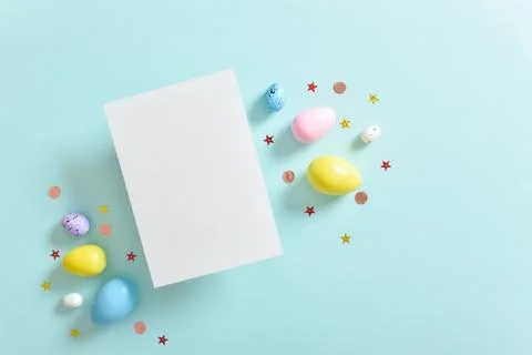 The concept of finding eggs for Easter. Happy Easter celebration. Space for Stock Photos