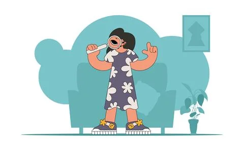 Concept Finding the necessary information on the Internet. The man is holdi.. Stockillustratie