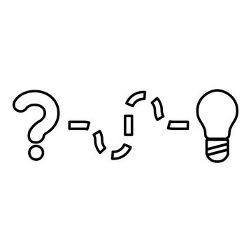 Concept of finding solution to the issue Question and path to the light bulb  Stock Illustration