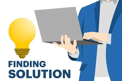 The concept of finding solutions or solving problems, brainstorming. Stock Illustration