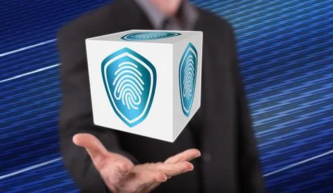 Concept of fingerprint security system Stock Photos