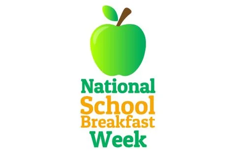 Concept of first full week in March - National School Breakfast Week. Template Stock Illustration