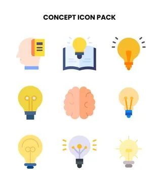 Concept Flat Bundle Icons Pack Stock Illustration
