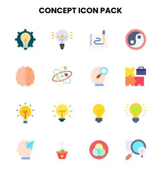 Concept Flat Bundle Icons Pack Stock Illustration