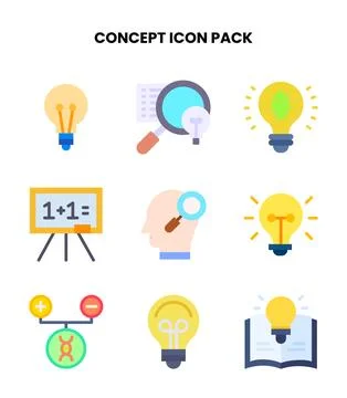 Concept Flat Graphics Icons Pack Illustrazione stock