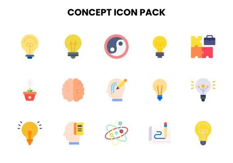 Concept Flat Graphics Icons Pack 스톡 일러스트