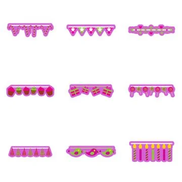 Concept flat icons on white background celebration Stock Illustration