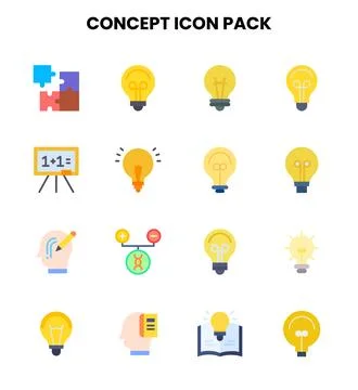 Concept Flat Scalable Icons Pack 스톡 일러스트