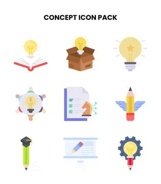 Concept Flat Vector Icons Pack Ilustración de archivo