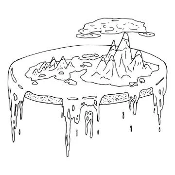 Concept of a flat world, a planet. Stock Illustration