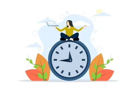 Concept of flexible working hours Stock Illustration