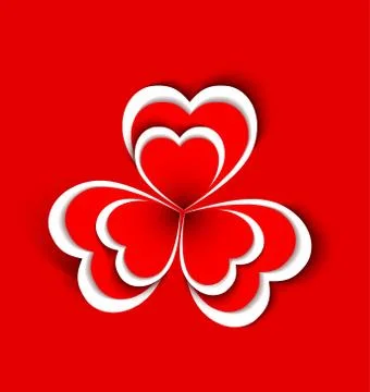 Concept flower from  paper hearts shape Stock Illustration