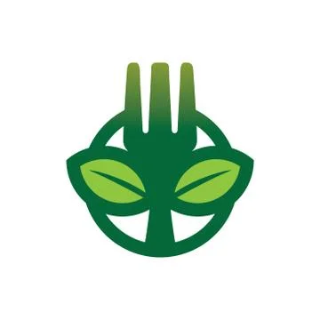 The concept of the fork and leaf logo. 스톡 일러스트