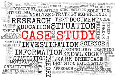 Concept in the form of a cloud of words associated with the Case Study Stock Illustration