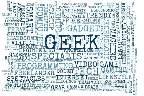 Concept in the form of a cloud of words associated with the term Geek イラスト素材
