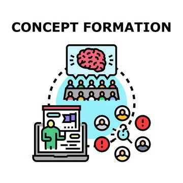 Concept formation process developing new idea Illustrazione stock