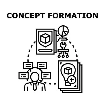 Concept formation process thinking idea development Ilustración de archivo