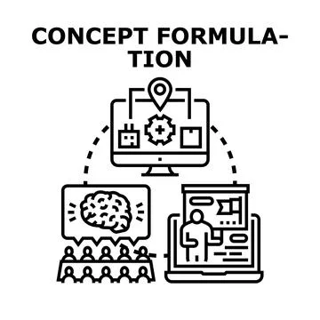 Concept formulation process for idea development 库存插图