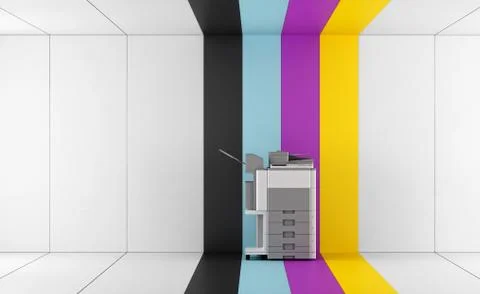 Concept of four-color printing Stock Illustration