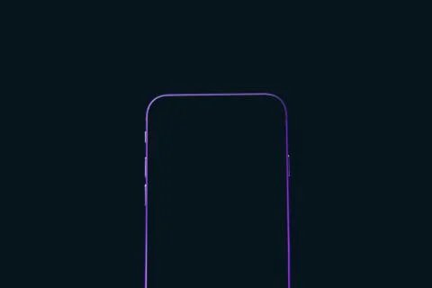 Concept of a frameless phone Illustrazione stock