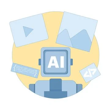 Concept Free AI image and video maker tool to convert text to image or video Stock Illustration