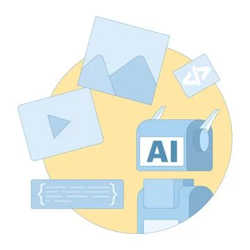 Concept Free AI image and video maker tool to convert text to image or video Stock Illustration