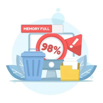 The concept of freeing up memory space Stock Illustration