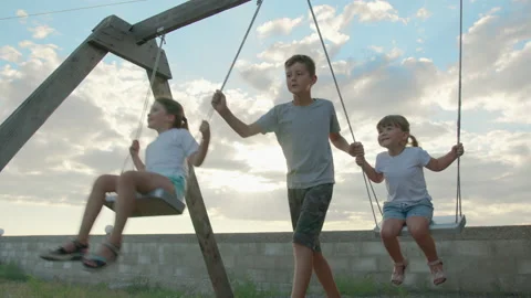 The concept of a friendly family. A large friendly family having fun on sunset. Stock Footage 139091380