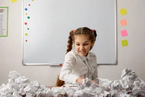 Concept of frustration, failure, problems by learning Foto stock