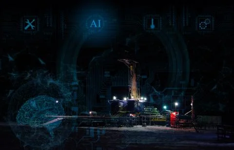 The concept of full automatic control of oil and gas well drilling using arti Stock Photos