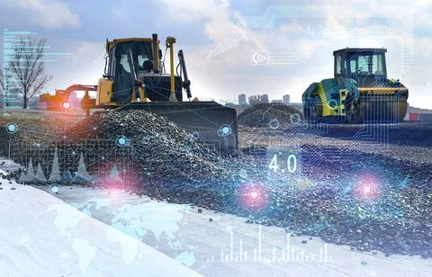 The concept of full automation of work using artificial intelligence in the c Stock Photos