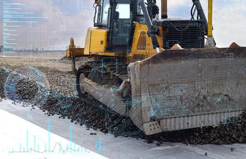 The concept of full automation of work using artificial intelligence in the c Stock Photos