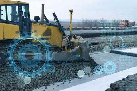 The concept of full automation of work using artificial intelligence in the c Stock Photos