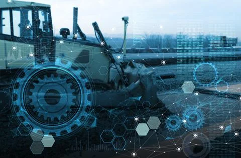 The concept of full automation of work using artificial intelligence in the c Stock Photos