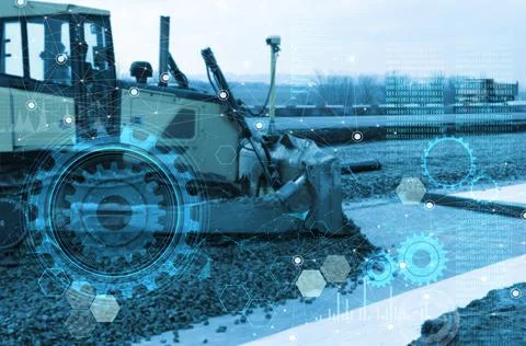 The concept of full automation of work using artificial intelligence in the c Stock Photos