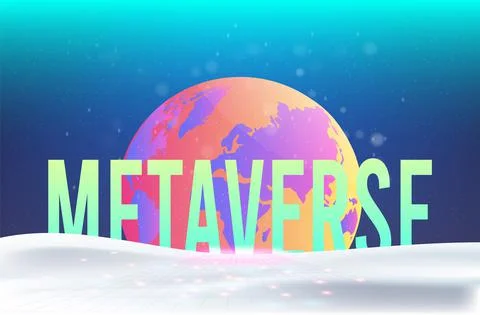 Concept of Future digital technology metaverse, colorful background. Stock Illustration