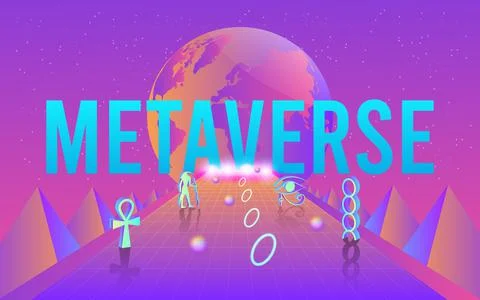 Concept of Future digital technology metaverse, Stock Illustration