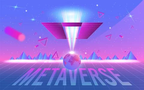 Concept of Future digital technology metaverse. Stock Illustration