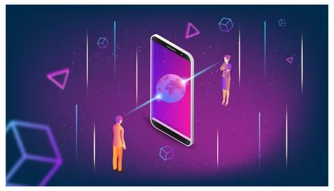 Concept of Future digital technology metaverse. Stock Illustration