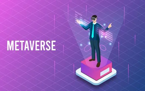 Concept of Future digital technology metaverse, Stock Illustration