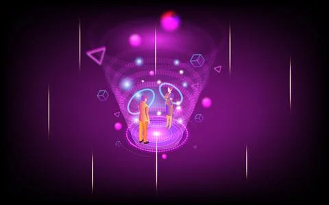 Concept of Future digital technology metaverse, Stock Illustration