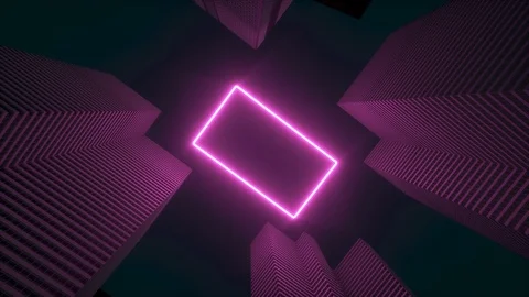 Concept Future Stylish Town Artistic Colorful Form Skyscraper Wall Illuminated 库存影片 105696560