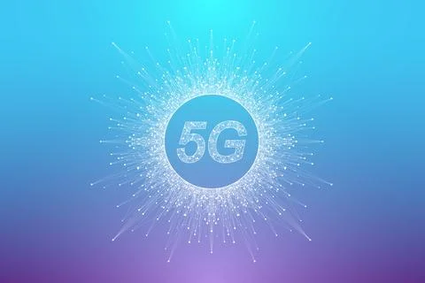Concept of future technology 5G network wireless systems. The concept of 5G Stock Illustration