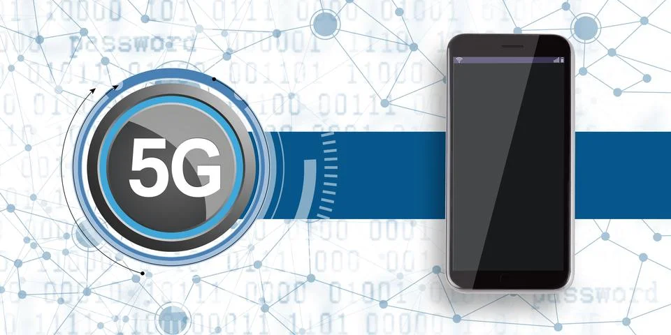 Concept of future technology 5G network systems and internet. 3d illustration Stock-Illustration