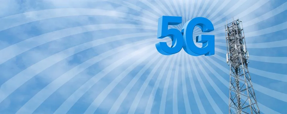 Concept of future technology 5G network systems and internet. 3d illustration Stock-Illustration