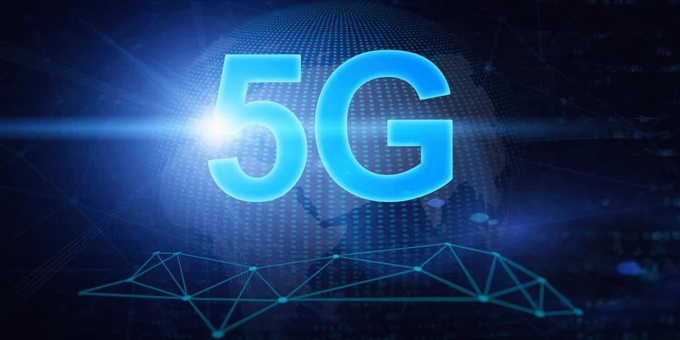 Concept of future technology 5G network systems and internet. 3d illustration イラスト素材