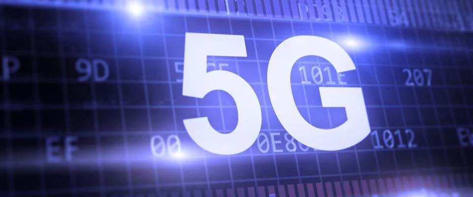 Concept of future technology 5G network systems and internet. 3d illustration Stock-Illustration